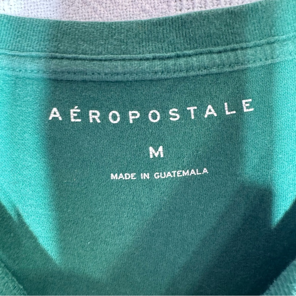Aeropostale Vertical Aero87 Original Brand Graphic Short Sleeve Tee Green size M - Picture 3 of 7